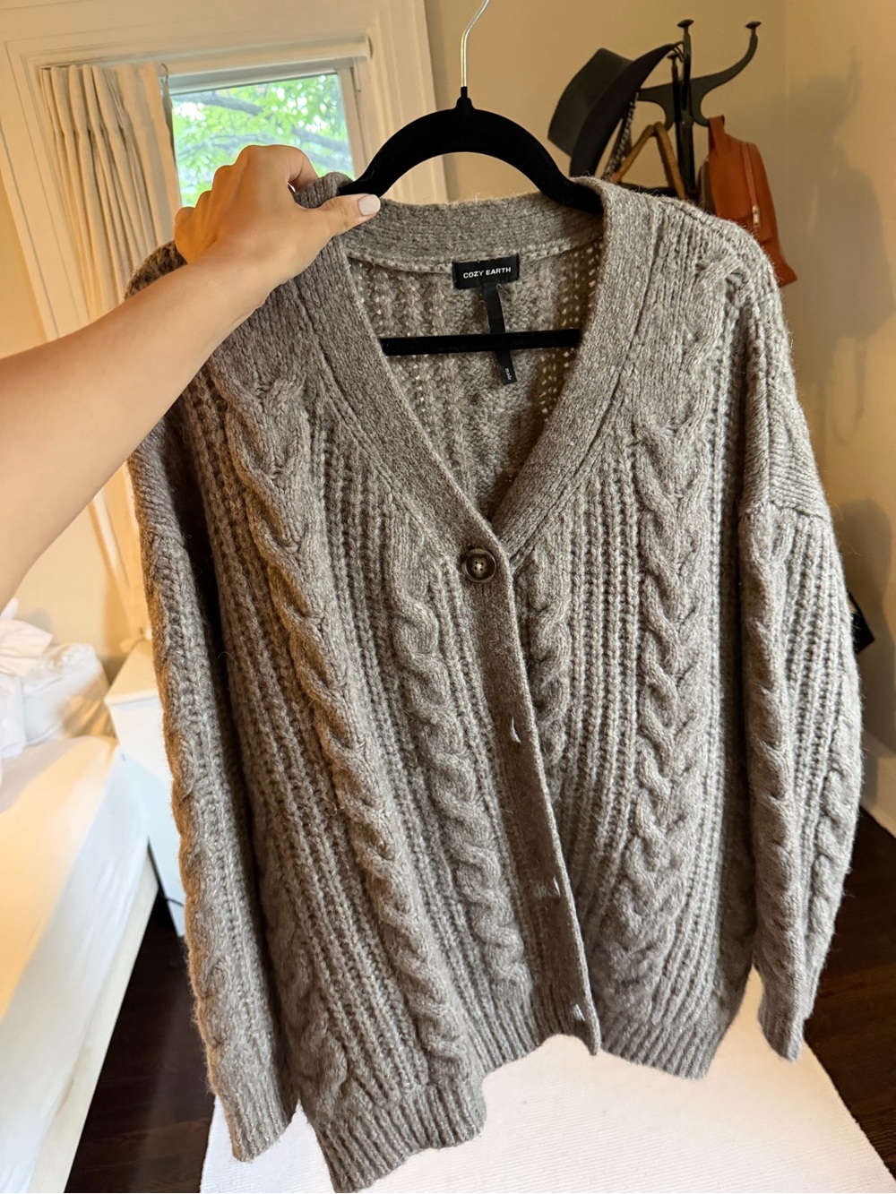 Cozy Earth Wool Cable Knit Cardigan